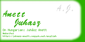 anett juhasz business card